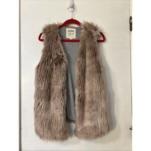 Dylan Los Angeles Faux Fur Lined Vest Women's Size Small Beige Pink